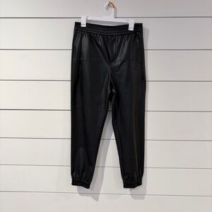 Zara Edgy Black Faux Leather Jogger Pants Mobwife Glam Cute Goth M